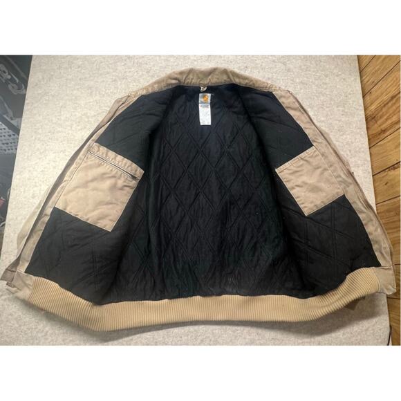 Vintage Carhartt J14 SDL Santa Fe Jacket 2XL Sandstone Duck Flannel Lined - Picture 4 of 10